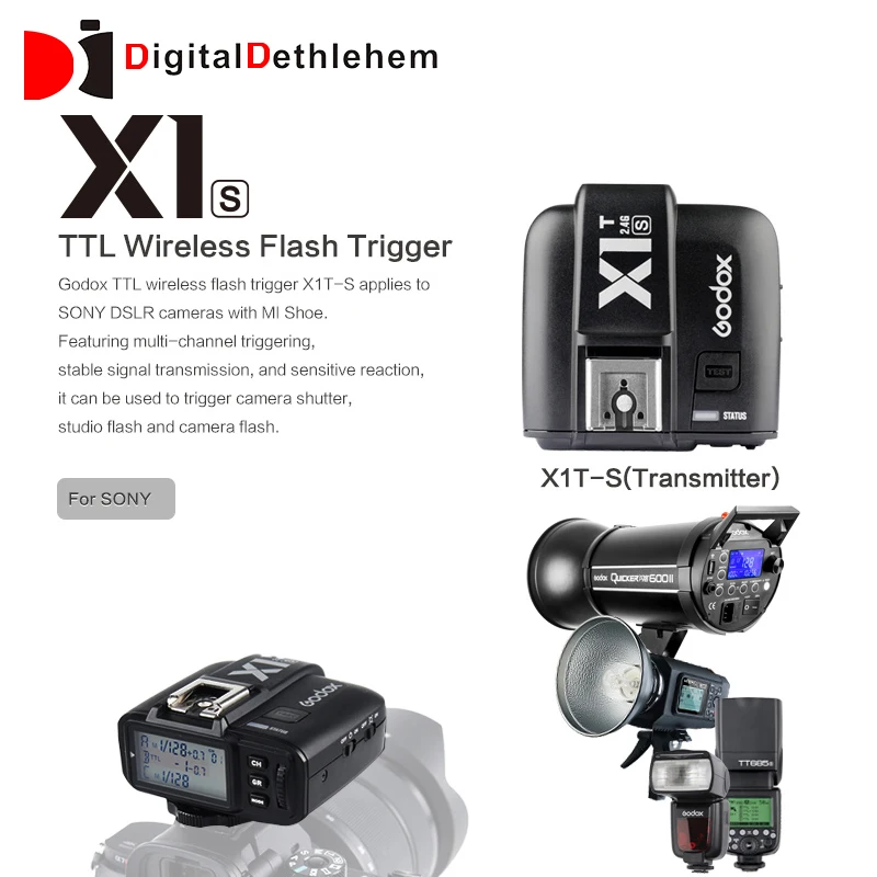 Godox TTL беспроводный спуск фотовспышки для Sony a77ii a7rii A7R A58 A99 ILCE6000L цифровых