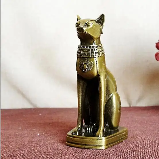 Новые винтажные бронзовые статуэтки кота Египта металлические поделки орнамент