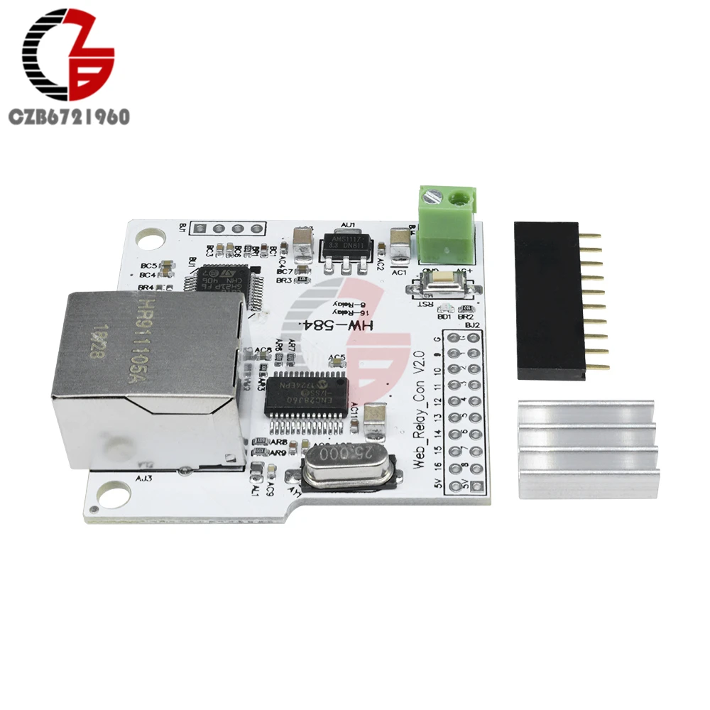 Сетевой модуль DC 5V 2A 8CH ENC28J60 8 канальный сетевой концевой релейный блок управления