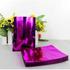 Purple 100 шт черный золотой Майларовый мешок из алюминиевой фольги, вакуумный пакет, термогерметичная упаковка для хранения продуктов, открытый мешочек для кофе, чая, конфет - Цвет: Purple