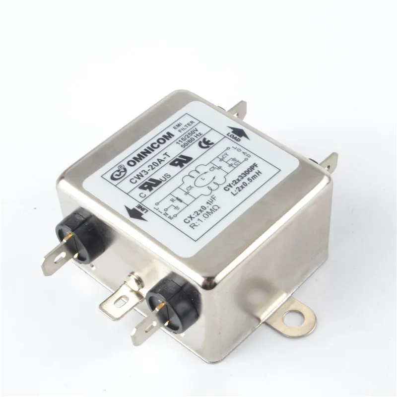 IEC 320 C14 Мужской Разъем CW2B-10A-T(001) мощность фильтр EMI 10A 125/250 V с предохранителем