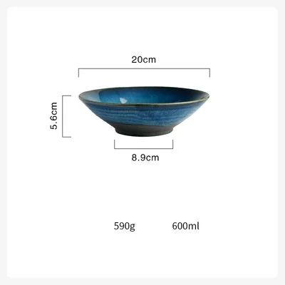 Noodle Bowl NIMITIME Japanese Ceramic Noodle Soup Bowl Ramen Salad bowl Big Shallow Kiln Dinner Bowl - Цвет: Noodle Bowl