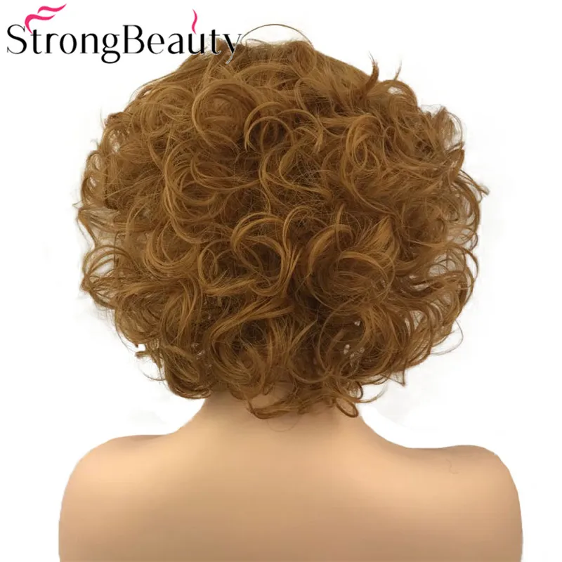 StrongBeauty Короткие вьющиеся синтетические парики термостойкие волосы для женщин парик