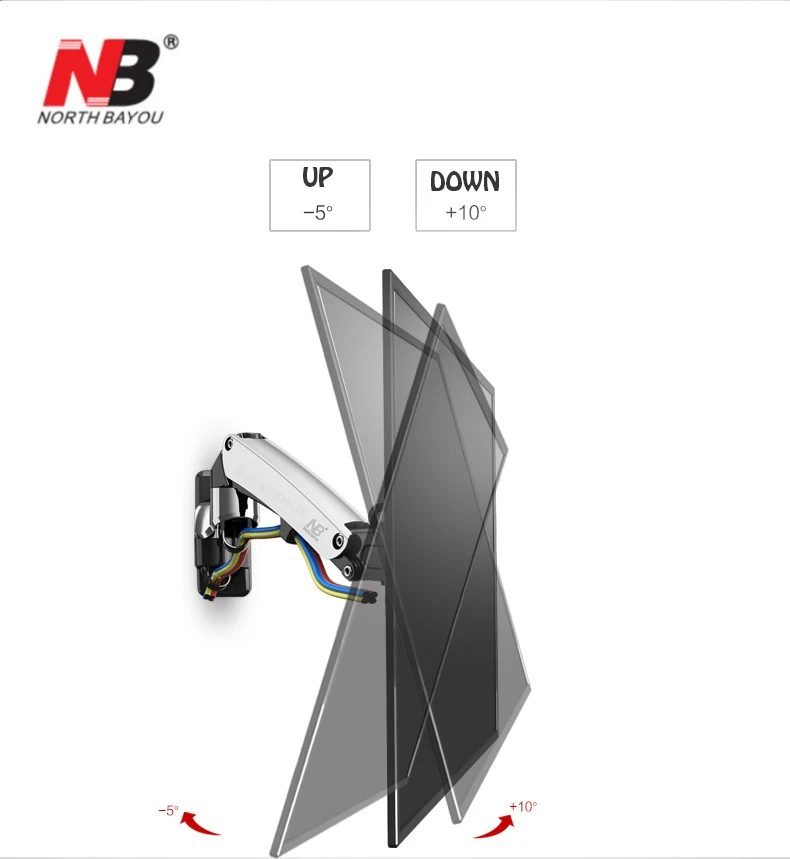 NB F450 воздушный пресс газовая пружина двойной рычаг 40-5" 8-16 кг полный монитор движения настенный кронштейн ЖК плазменный ТВ крепление ЖК-держатель Поддержка
