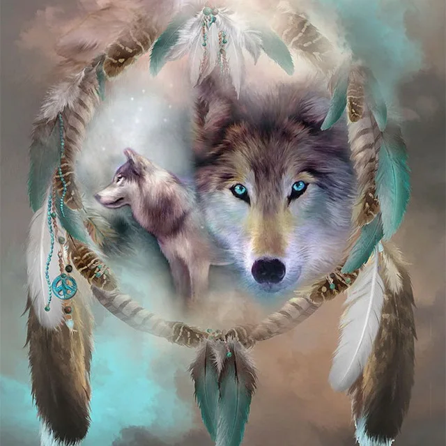 

3D Diy Diamond Painting Wolf Mosaic Crystal 5D Cross Stitch Square Drill Diamond Embroidery Sticker Decoration Paintings Full