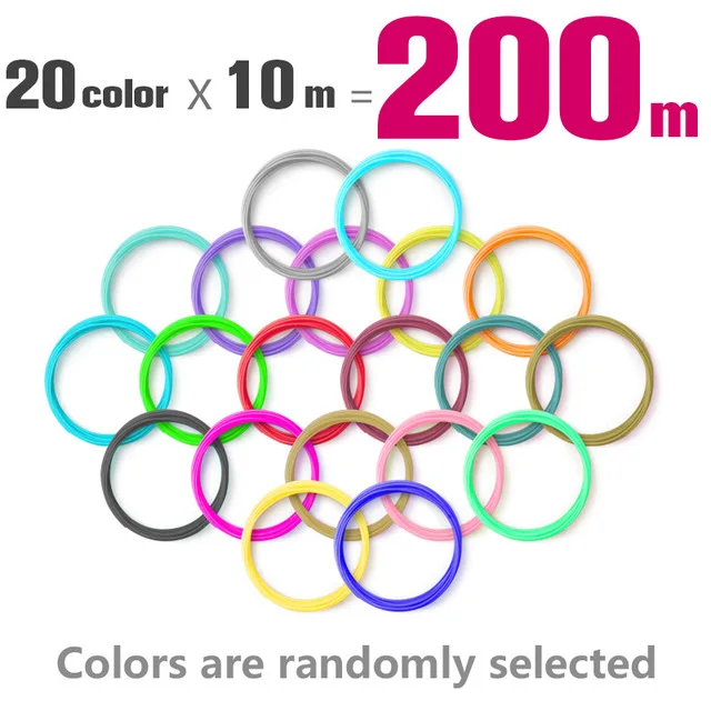 20colors10mtotal200m Pla 1,75 мм abs нити 20 цветов на выбор лучший подарок для детей идеальная 3d Ручка 3d ручки Экологичная пластиковая Высококачественная линия - Цвет: 20colors10mtotal200m