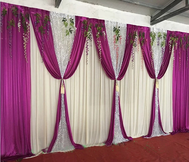 

10ft x 20ft grape purple Wedding Backdrop Stage Curtain Wedding Decoration
