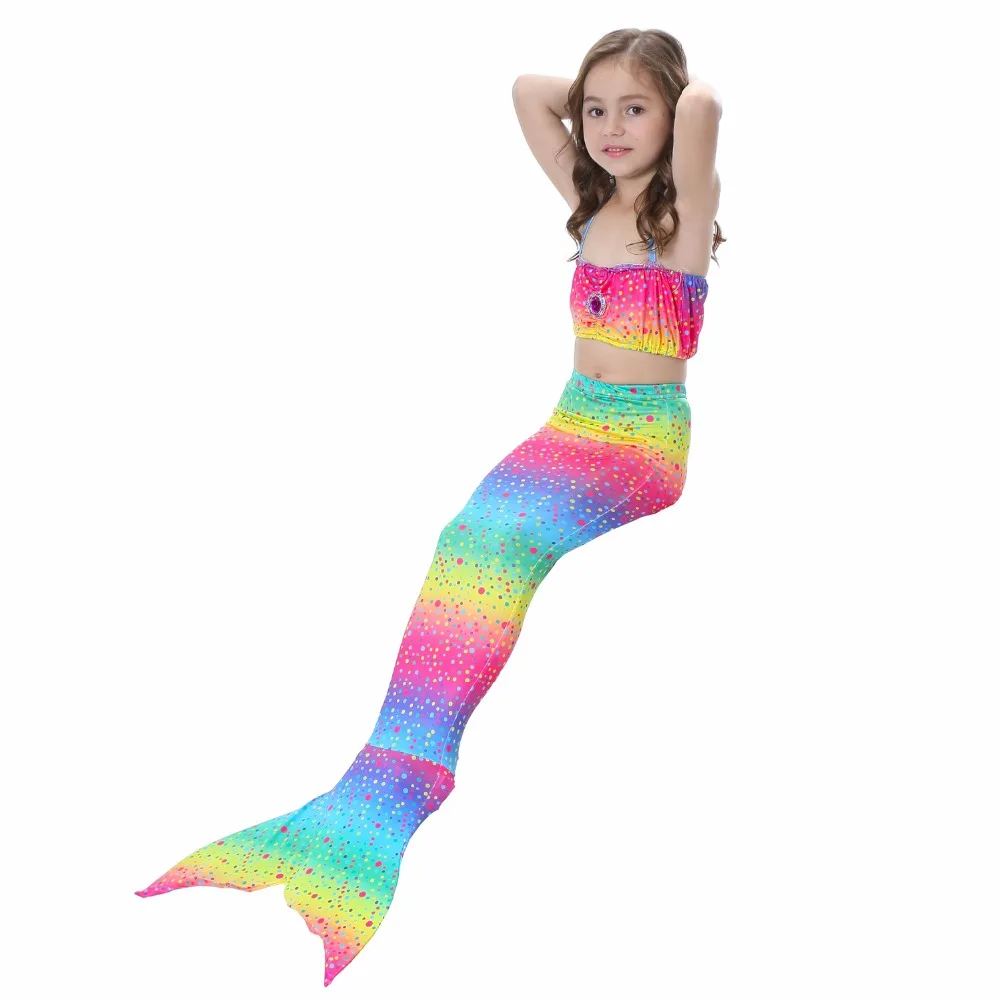 

3pcs/Set Children Mermaid Tail Cosplay with Beautiful Diamonds for Girls Kids Costume Swimming Suit Mermaid Tail Swimwear C00501