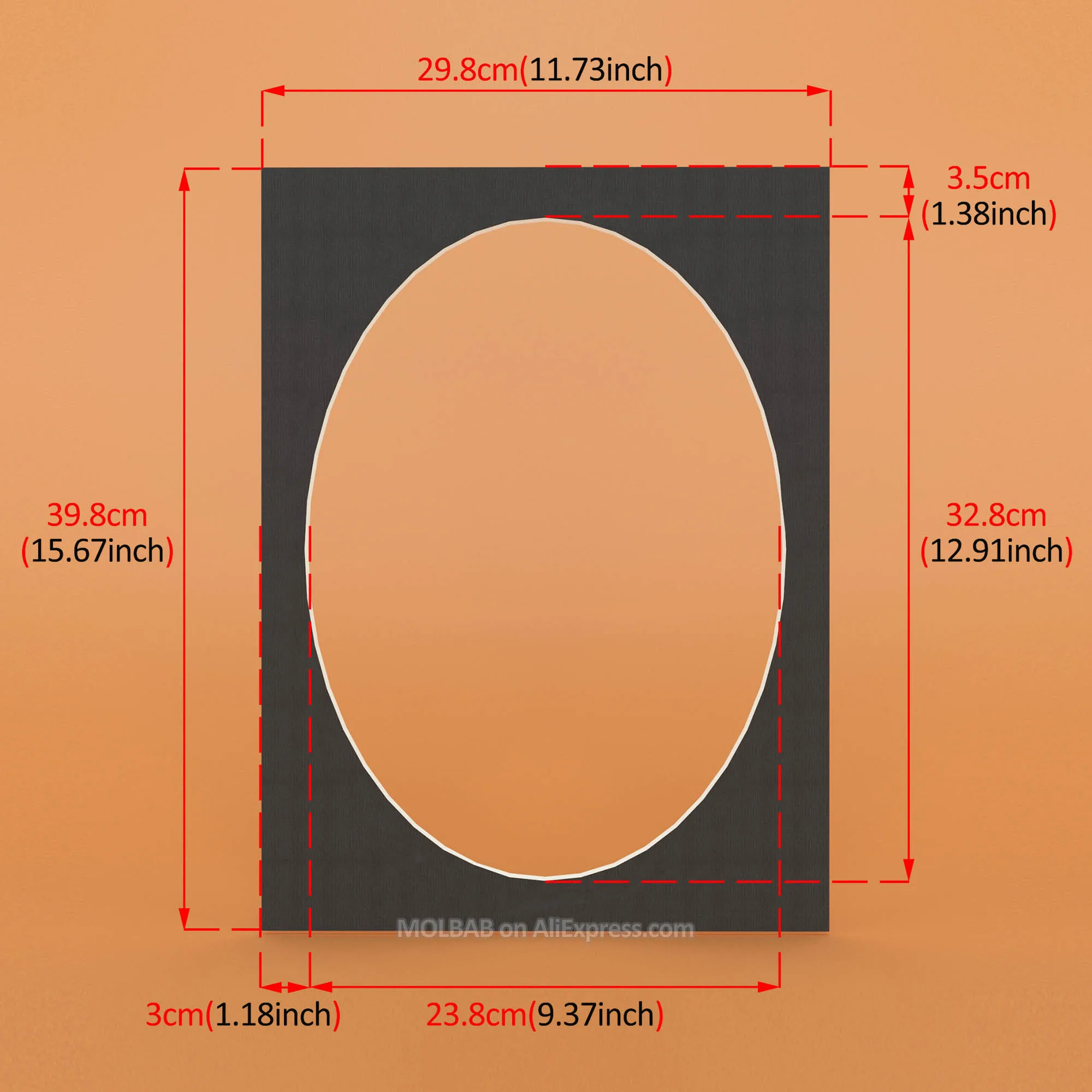 Black Oval Белый/черный фотоковрики Прямоугольник Овальный 16 дюймов картон крепления уникальная текстурированная поверхность фоторамки Passe-Partouts 12 шт./лот - Цвет: Black Oval