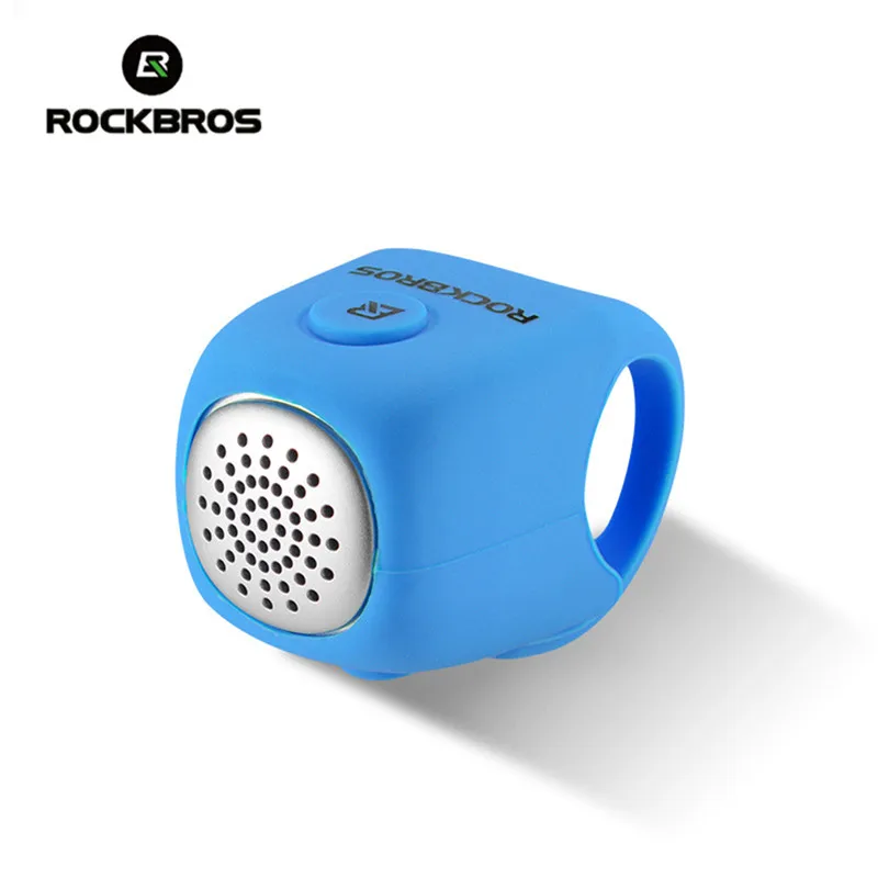 blue ROCKBROS Электрический велосипед колокольчик кольцо 110 дБ Рог непромокаемый MTB звонок на велосипедный руль силикагелевый корпус велосипедный Рог колокольчик кольцо - Цвет: blue
