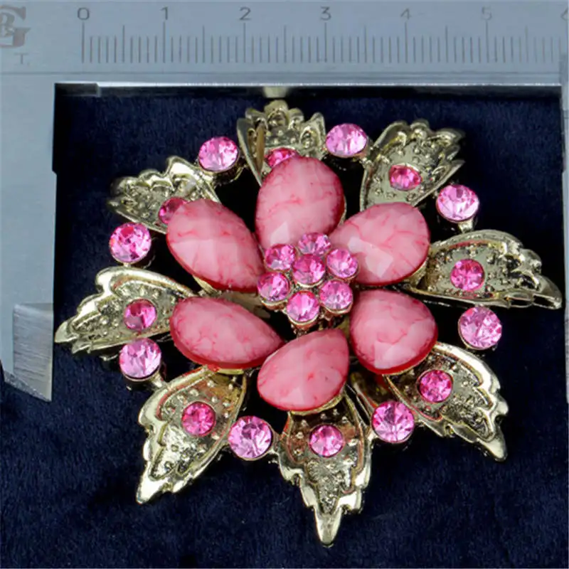 HYB Кристалл Rhinestone TEARDROP Брошь Булавки в форме полумесяца Для женщин Одежда