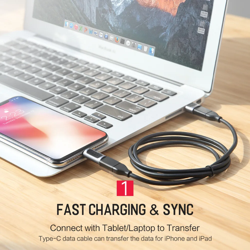 Зарядный кабель переходник с usb c на lightning для iPhone xs max xr x 8 7 6 plus 5 ipad|Переходники и
