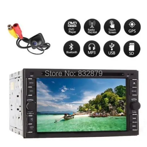 Бесплатный Камера Заднего Вида 2 Два Дин Автомобильный DVD GPS автомобиля Радио