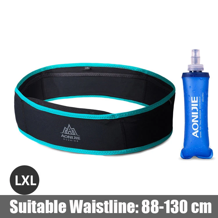 Black Green LXL250ml AONIJIE для мужчин и женщин тонкий пояс для бега для спорта на открытом воздухе беговые гонки марафон Пешие прогулки фитнес Деньги поясная сумка Мобильная Сумка - Цвет: Black Green LXL250ml
