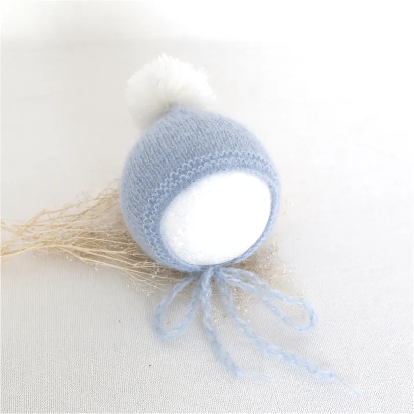 Vintage Baby Girl Photography Hat Knitted Bonnet Newborn Photo Props Crochet Cap Infant Beanie Ready to Ship | Детская одежда и
