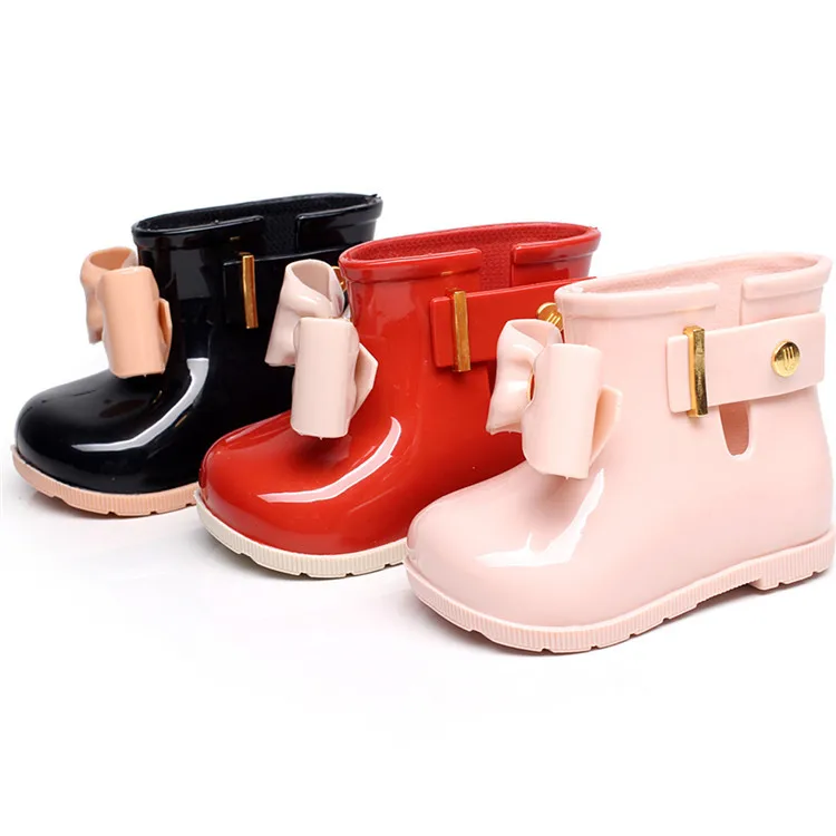 Melissa Mini детские непромокаемые сапоги с бантиком Нескользящие для девочек