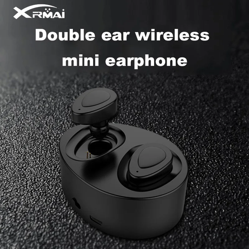 Xrmai K2 TWS, беспроводные бинауральные Bluetooth наушники с зарядным устройством, мини наушники-вкладыши, Bluetooth гарнитура, стерео музыка для телефонов
