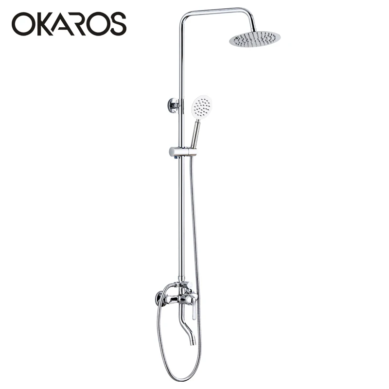 OKAROS для ванны хромированный комплект душа с ручной душевой головкой из АБС