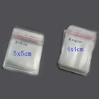 Прозрачный самоклеящийся пластиковый пакет для хранения, 100 шт., 4-5 см