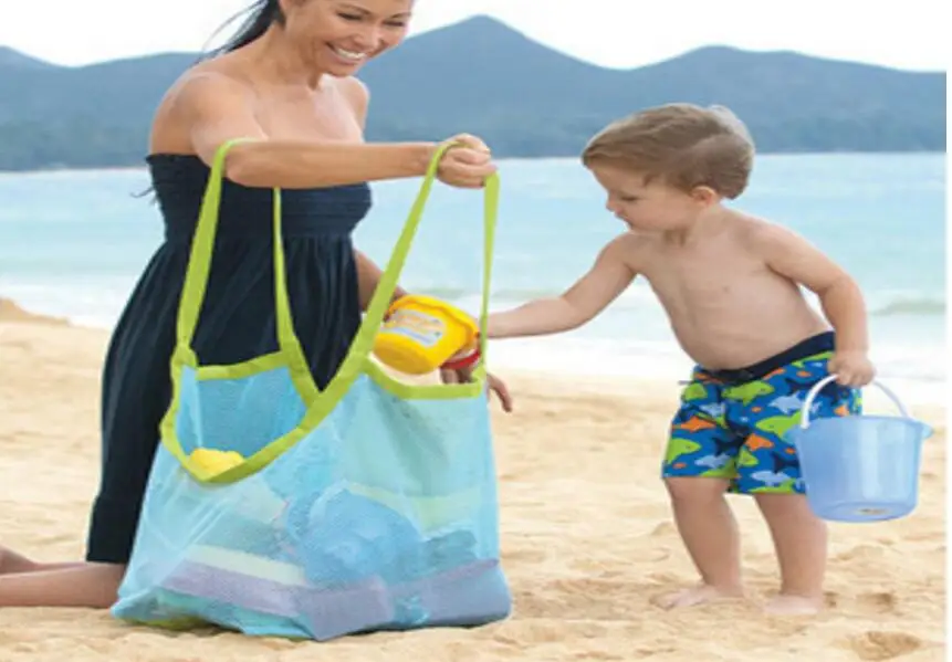 

Large Baby Beach Sandy Toy Collecting Bags Outdoor Baby Shell Organizer Bags Baby Beach Bag Shells Receive Bag Free Shipping