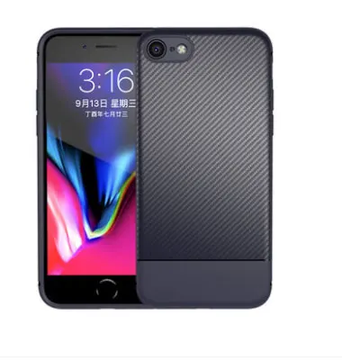 Синий Чехол из углеродного волокна для iphone XS MAX XR iphone 7 5S 5 se 8plus Мягкий чехол для iphone 8 7 plus 6s 6 s plus X 10 11 pro чехол s - Цвет: Синий
