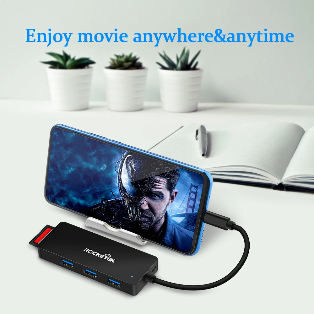 Rocketek алюминиевый сплав 3 0 USB концентратор и кардридер порта Тип c разветвитель Micro