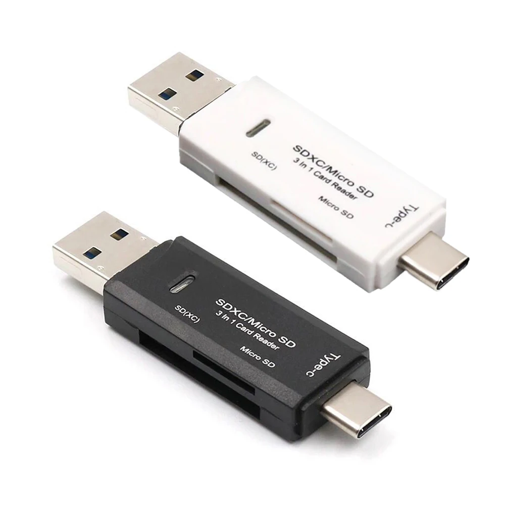 Адаптер для чтения карт памяти 3 в 1 USB Type C Micro SD OTG Разъем Macbook HUWEI Samsung телефонов