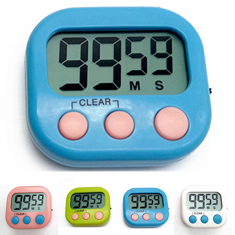 

LCD Kitchen Cooking Timer Count-Down Up Clock Loud Alarm 3 Button On/Off Switch
