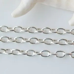 Цепочка с овальным кабелем 1 метр|for jewelry|rope for jewelrysilver link |