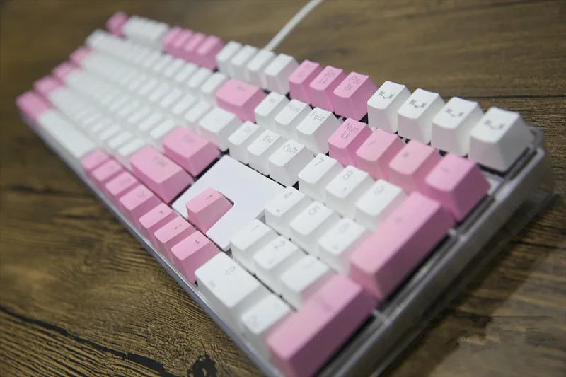 Брелок для ключей transmicidus белый розовый 108 PBT с подсветкой OEM профиль MX механическая клавиатура игровая