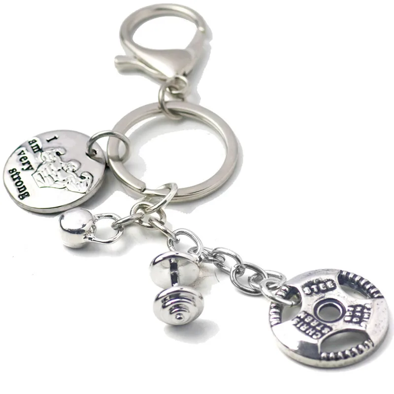 Гиря вес пластины гантели брелок CrossFit Бодибилдинг я очень сильные Подвески