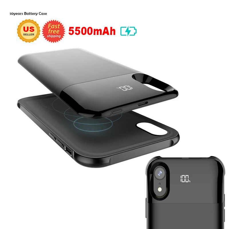 Чехол для зарядки аккумулятора для iPhone X/XS Max XR чехол для аккумулятора отдельный беспроводной чехол для зарядки аккумулятора цифровой дисплей зарядное устройство