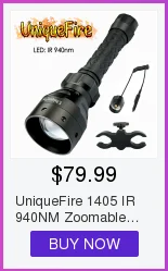 UniqueFire 1605 OSRAM IR 850 мм Инфракрасный фонарик 75 мм объектив ночного видения Факел 3 режима для использования с устройством ночного видения