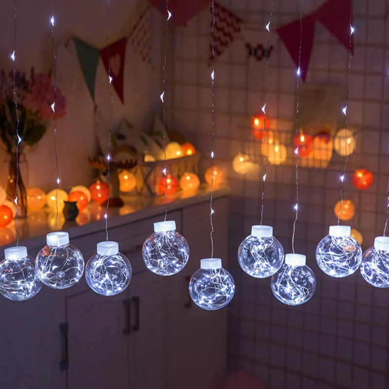 JSEX мяч со светодиодным освещением String cutain Lights медная проволочная лампа