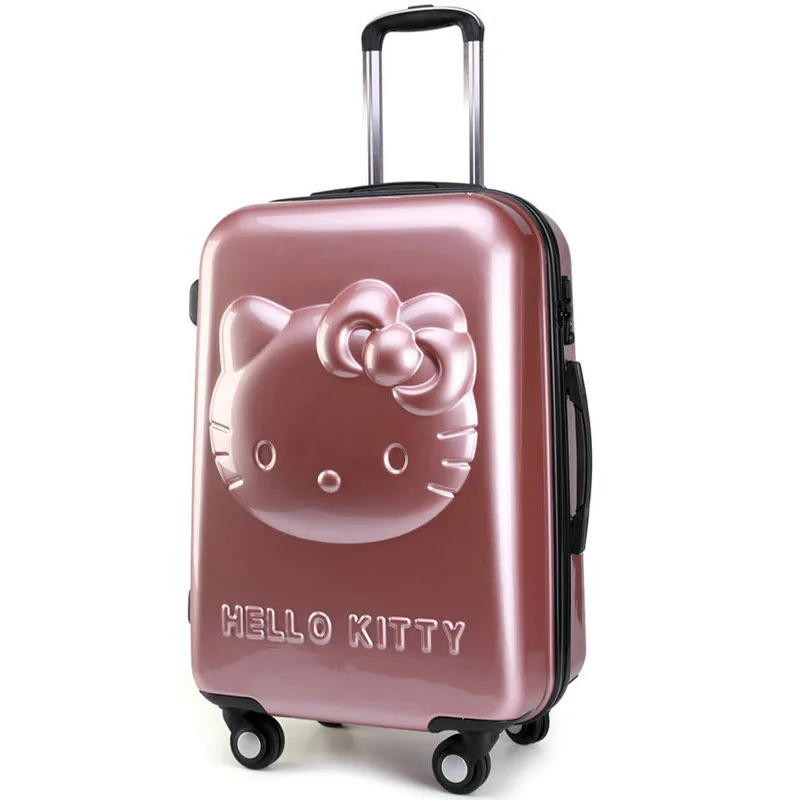Для девочек Рисунок Hello Kitty тележка чемодан 3D мультфильм тележки Чемодан сумка