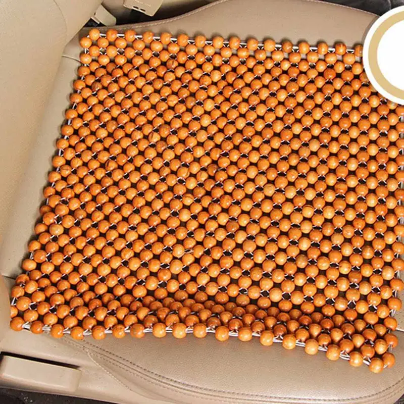 BG 45x45 см чехлы для сидений автомобиля бусины из натурального дерева Подушка для сидения автомобиля Массажная дышащая классная экологическая подушка для сидения автомобиля в офисе - Название цвета: BG