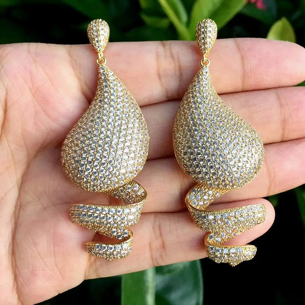 Женские серьги с кубическим цирконием ModemAngel роскошные особой формы свадебные