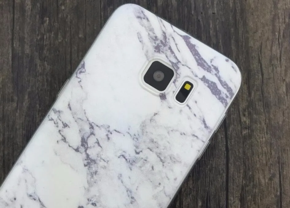 Clearance Art Print White Marble Stone Pattern Protect Cases For Samsung S6 S7 Edge Soft TPU Phone Case |