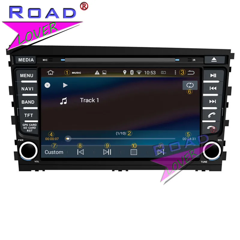 Roadlover Android 8 0 автомобильный ПК Мультимедийный dvd плеер видео для Hyundai Mistra 2013 Стерео