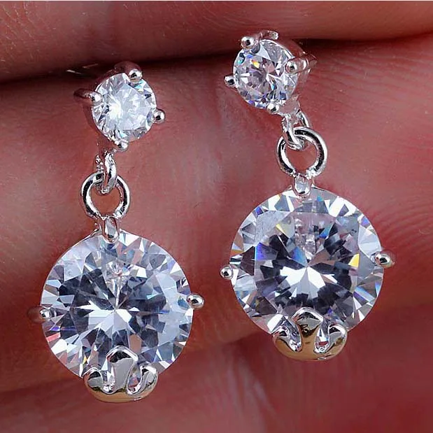 

New earrings AAA grade zircon inlaid gold plating anti-allergy earrings