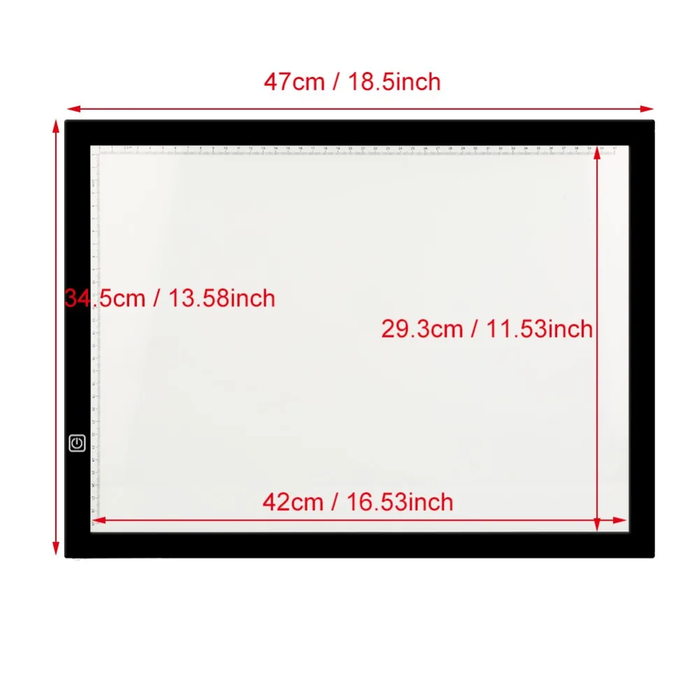 

Portable A3 LED Light Pad Box Drawing Tracing Tracer Copy Board Table Pad Led Light Pad Copy Board with Brightness Control