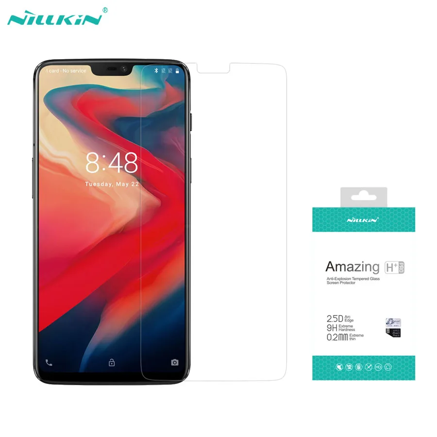 

Закаленное стекло для OnePlus 6, Защитная пленка для экрана Nillkin Amazing H + PRO, противовзрывная пленка с защитой от отпечатков пальцев для OnePlus6