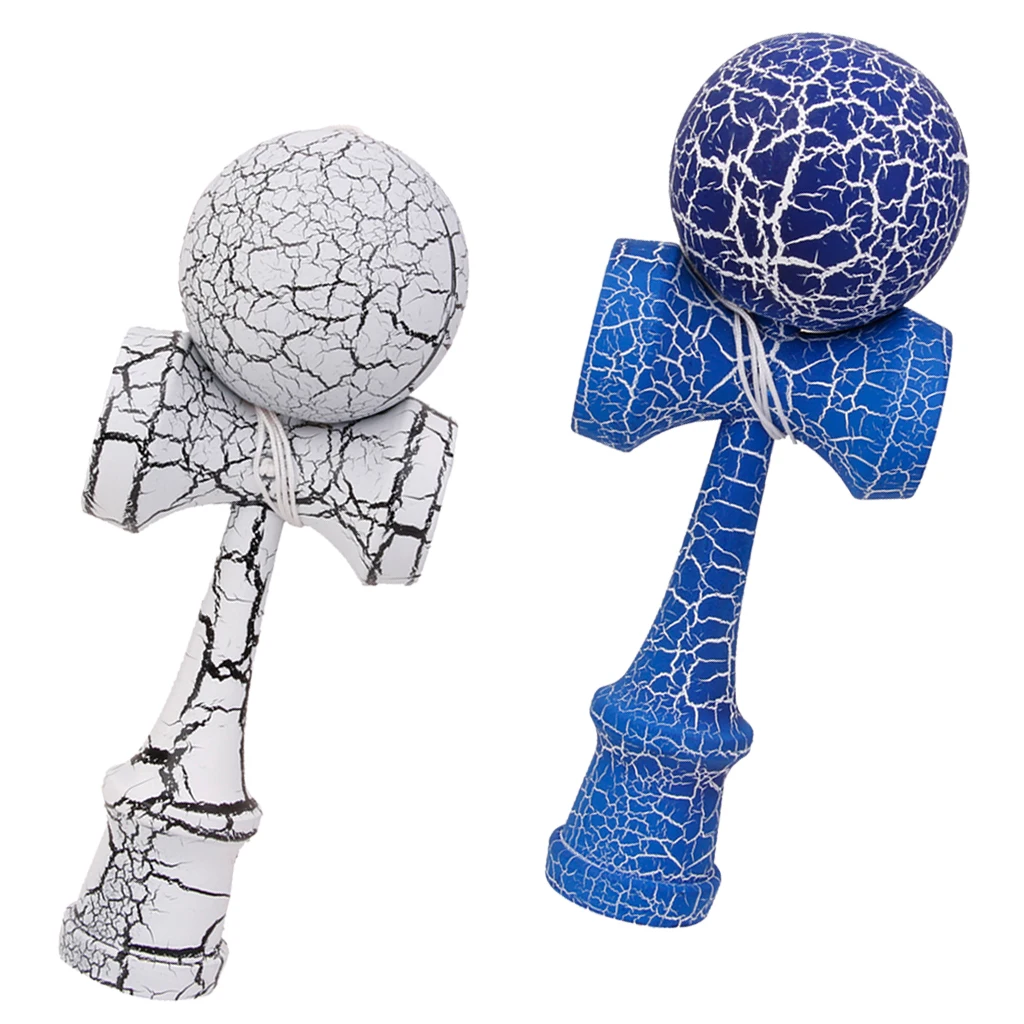 Деревянные игрушки Kendama из 2 предметов с краской в виде трещин профессиональные