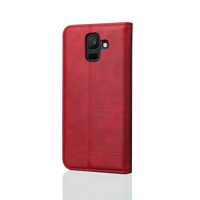 Винтажный кожаный чехол для samsung Galaxy A6 A6 plus Чехол-кошелек Роскошный чехол с подставкой для карт и магнитной книгой Повседневный чехол для телефона s