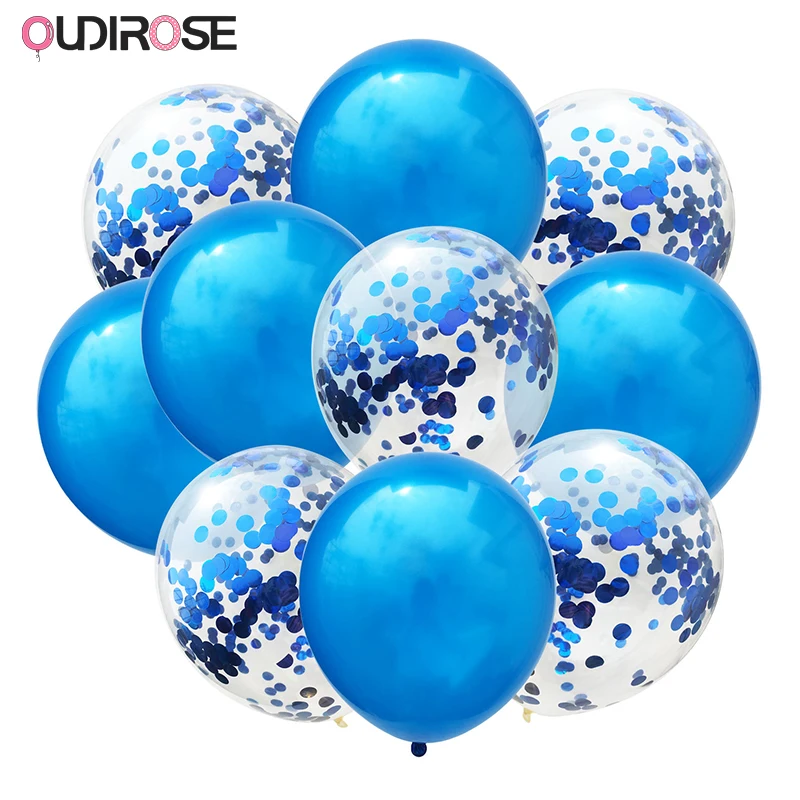 OUDIROSE 10 шт. голубое розовое золото конфетти латексный воздушный шар 12 дюймов День