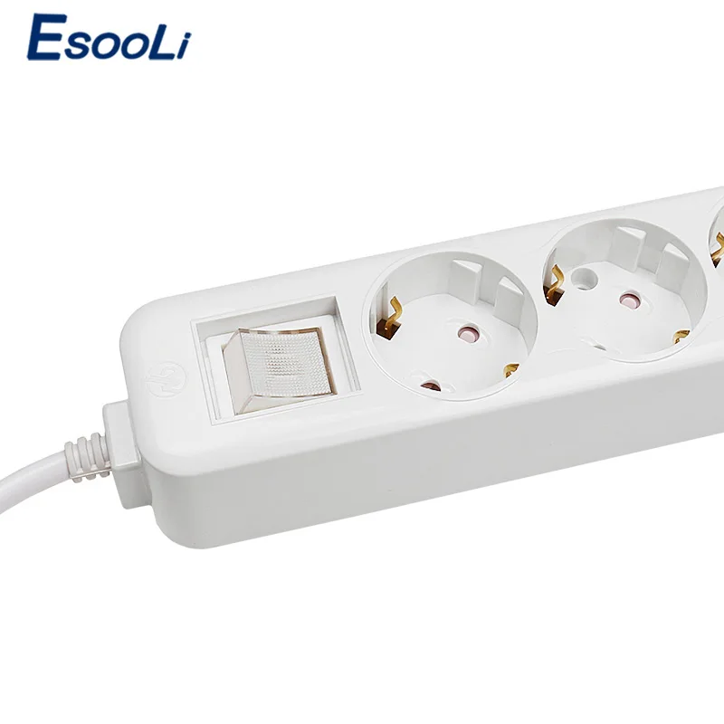 Удлинитель Esooli с двумя USB портами для зарядки и европейской