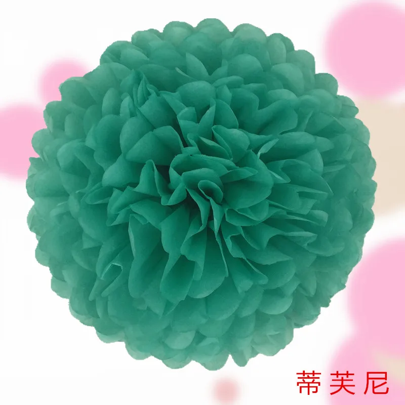 TiffanyBlue 15 см " Цветочный помпон из бумажной салфетки бумажные помпоны Рождество Хэллоуин Детский душ День рождения Свадебная вечеринка украшения Цветочные шары из бумаги - Цвет: TiffanyBlue