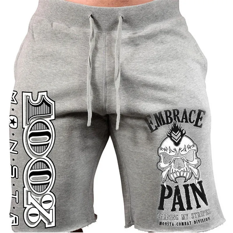 Gray Мужские новые хлопковые шорты мужские короткие свободные брюки фитнес бодибилдинг; бег мужские s черные прочные тренировочные брюки фитнес тренировки Короткие - Цвет: Gray