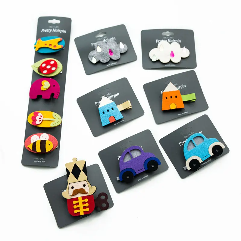 Korea Hand Made Cute Cartoon Little Children's Hairpin Clouds Flower Cloth Girls Hair Clip Popular Accessories |