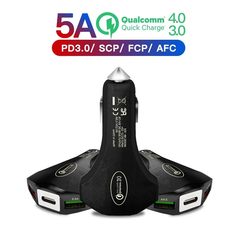 3 порта безопасное автомобильное зарядное устройство USB быстрая зарядка 0 быстрое